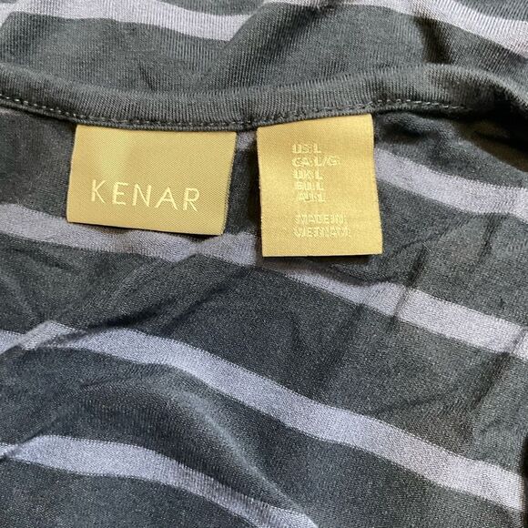 Kenar Blue & Navy Striped Sleeveless Midi Tank Dress - Size L - Picture 9 of 9